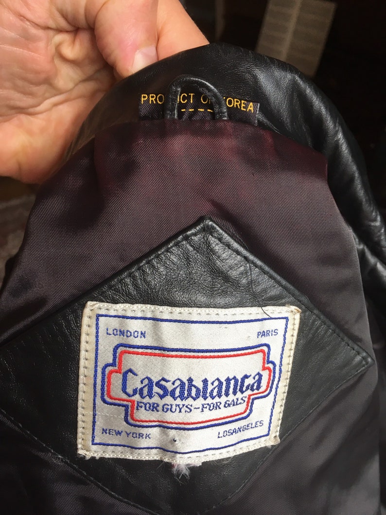 1970s/1980s Casablanca Black Leather Jacket image 8