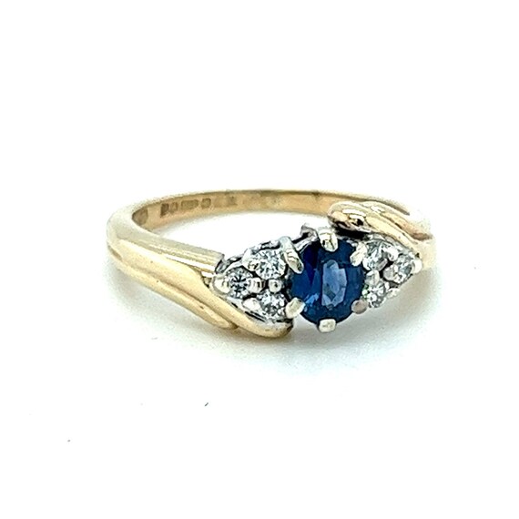 Oval Sapphire Diamond Ring - 9ct - image 6
