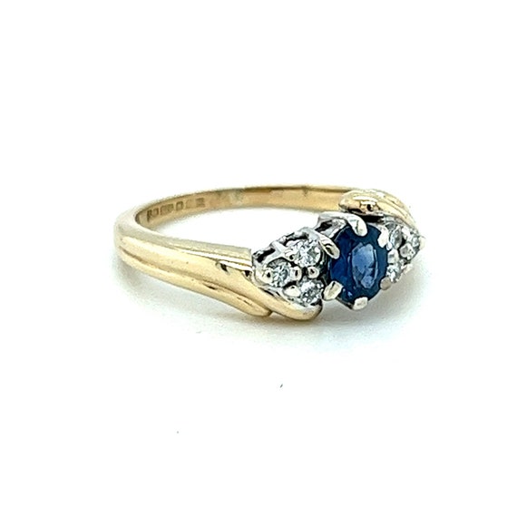 Oval Sapphire Diamond Ring - 9ct - image 7
