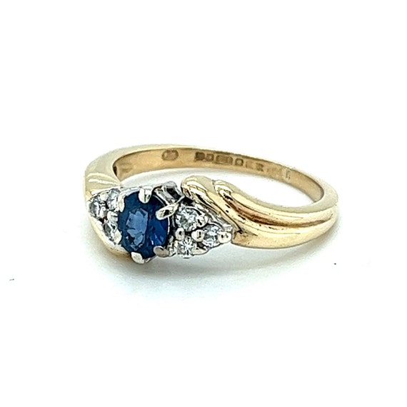 Oval Sapphire Diamond Ring - 9ct - image 3