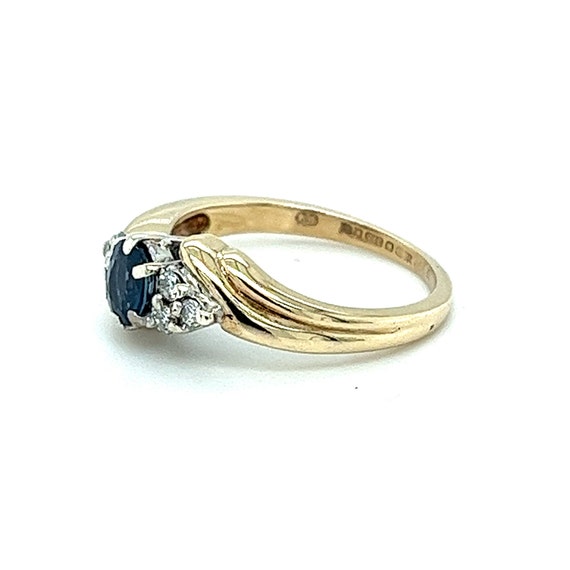 Oval Sapphire Diamond Ring - 9ct - image 5