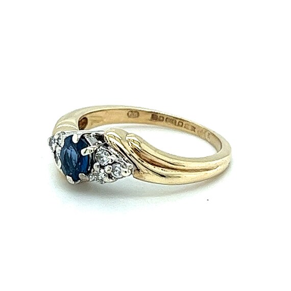 Oval Sapphire Diamond Ring - 9ct - image 4