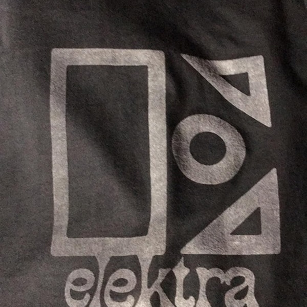 Elektra Records T-shirt printed with grey ink on black Bella+Canvas soft tee. Rock Roll T-shirt Punk Protopunk Indie Rock Music