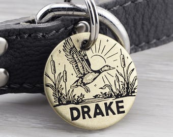 Custom Duck Flying Pet ID Tag – Hunting Dog Identification Disc Made in USA