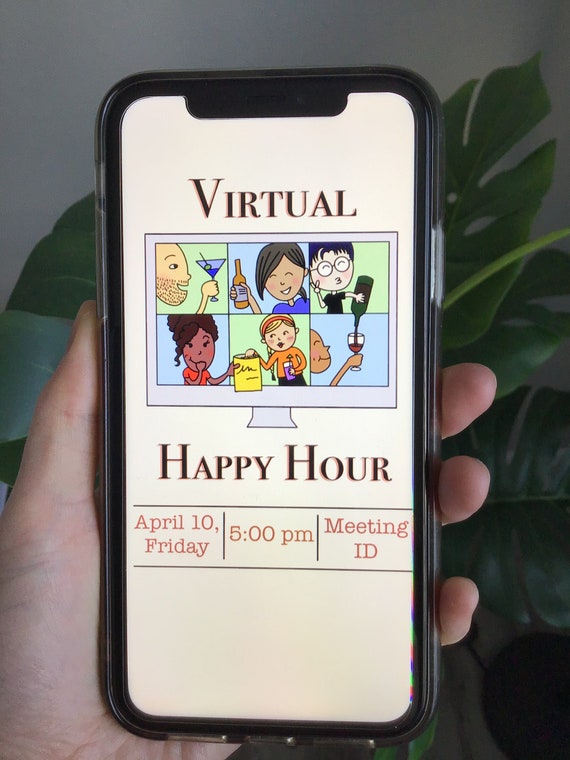 Virtual Happy Hour Invite Digital Party Invitation Template Etsy