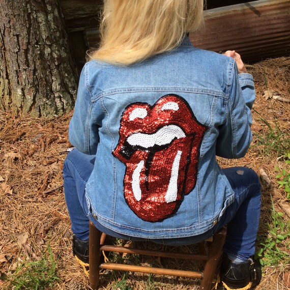 Rolling Stones Sequin Denim Jacket - Etsy