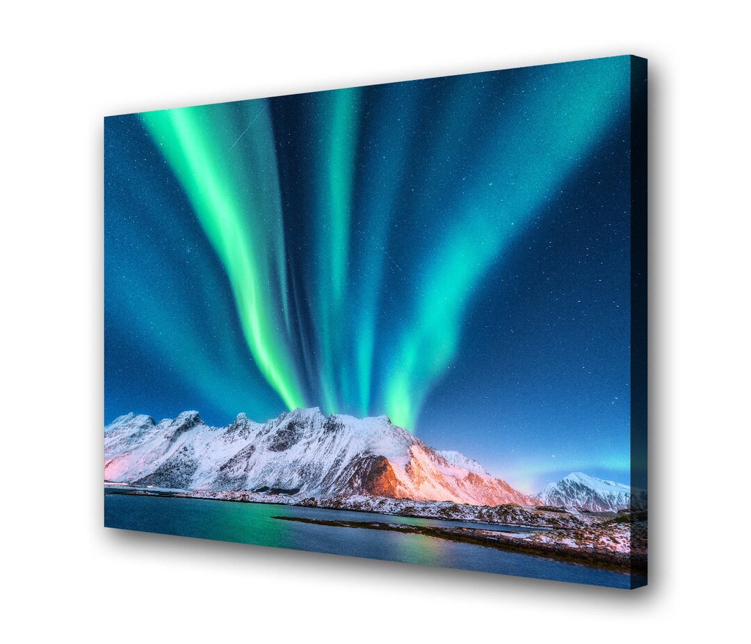 Aurora Borealis Wall Art Northern Lights Photo Colorful Etsy