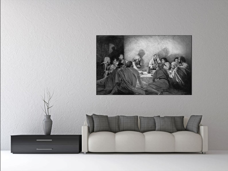 Last Supper Canvas Set Black & White Multi Panel Print Upper Etsy