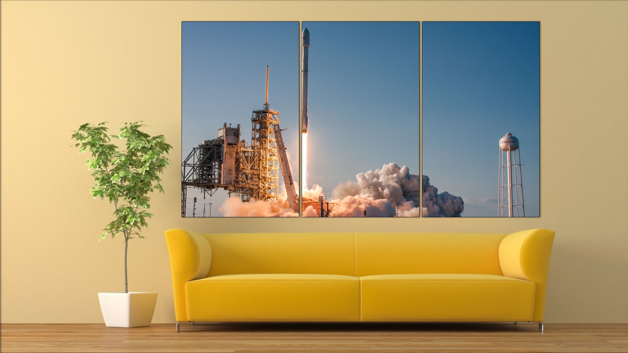 Spaceship wall decor spacex canvas art falcon heavy wall Etsy