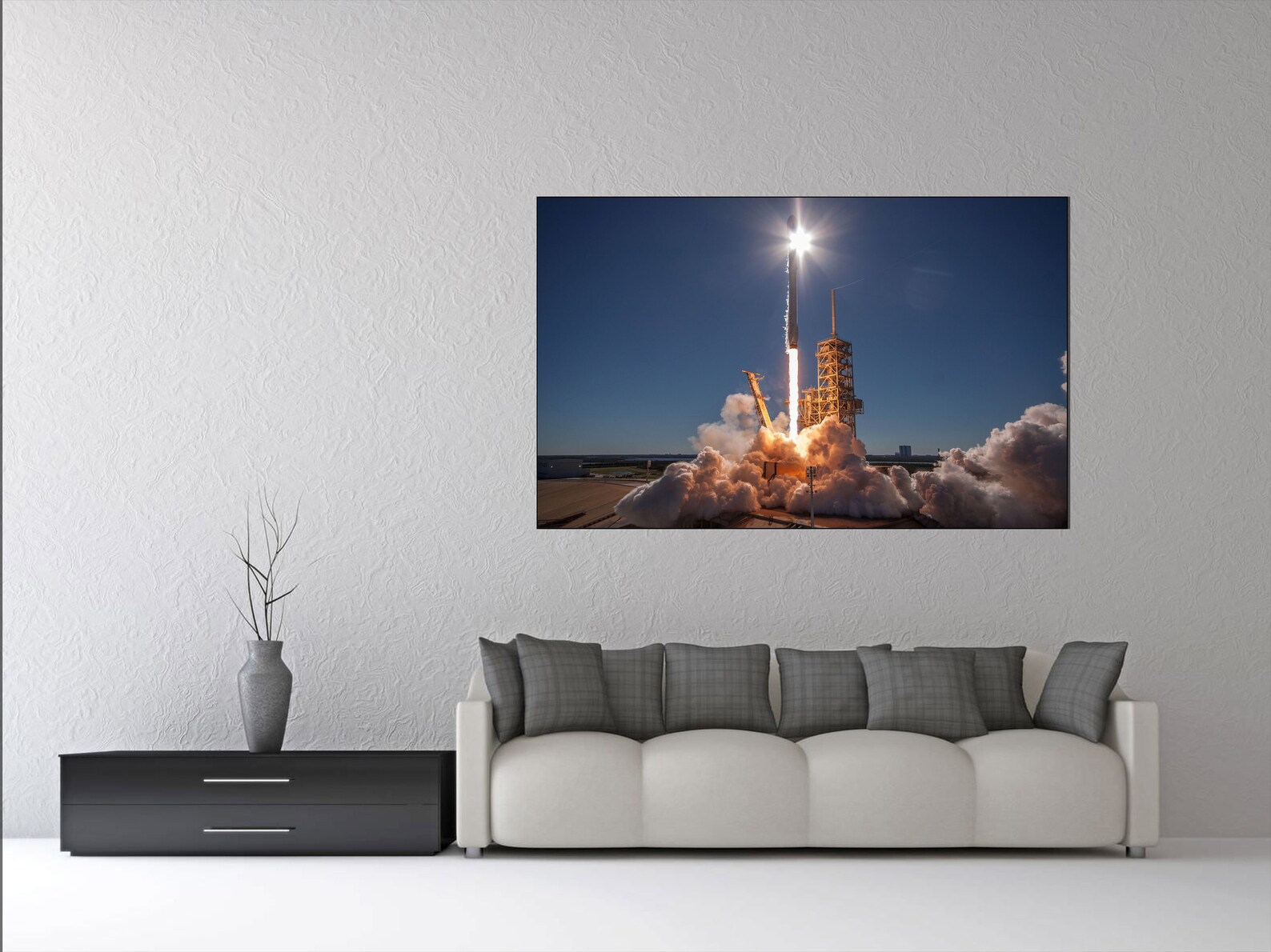Spacex framed canvas art rocket in sky photo wall art nasa Etsy