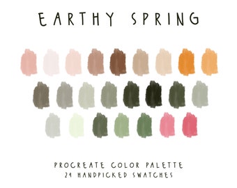 Earthy Spring Procreate Color Palette, Color Swatches, Instant Download, Procreate Palette for iPad, iPad Procreate Tools, Digital Download