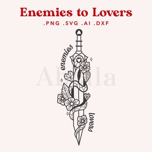 Vijanden aan Lovers SVG FILE, boek Trope SVG, boeken svg, gesneden bestanden cricut, silhouet, svg
