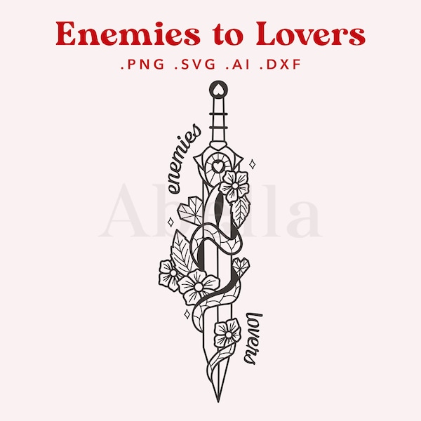 Enemies to Lovers SVG FILE, Book Trope SVG, Books svg, cut files cricut, silhouette, svg