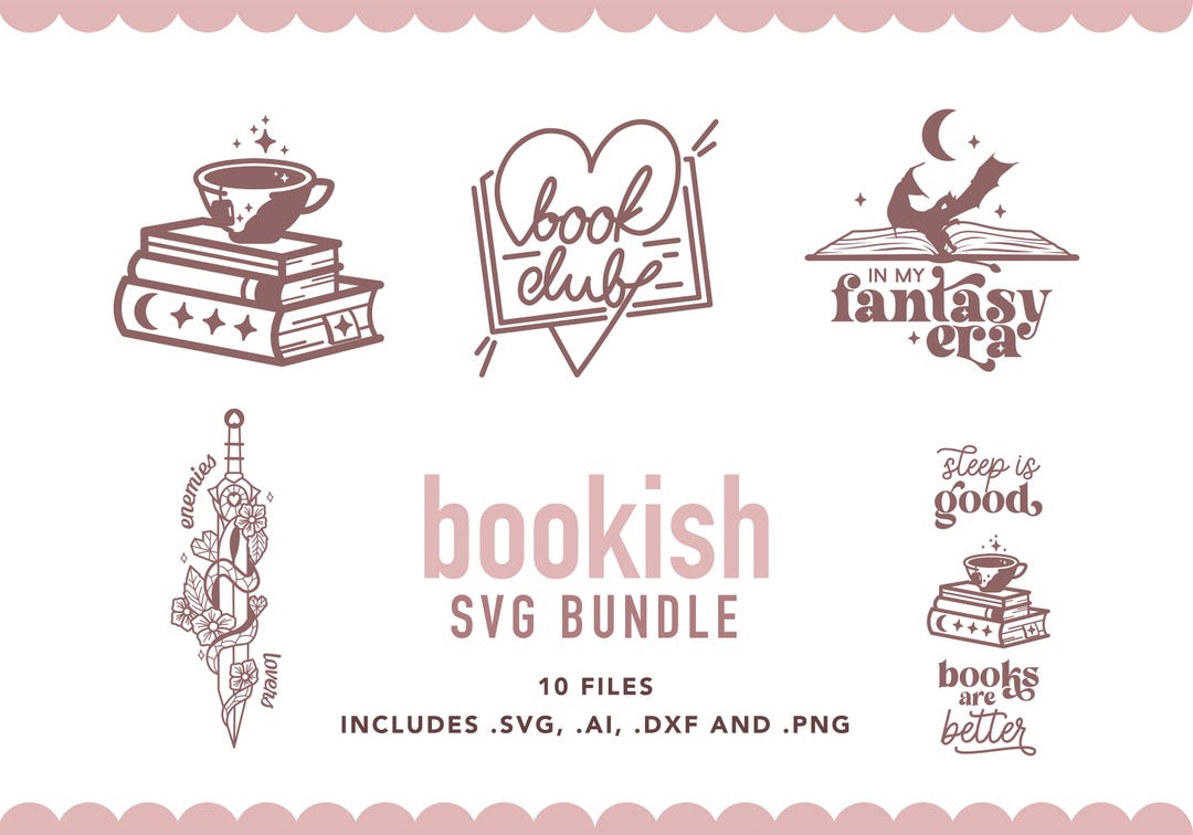 Bookish SVG Bundle | Book Lover SVG File (digital Download) - Etsy