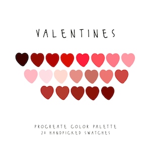 Valentines Procreate Color Palette, Color Swatches, Instant Download, Procreate Palette for iPad, iPad Procreate Tools, Digital Download