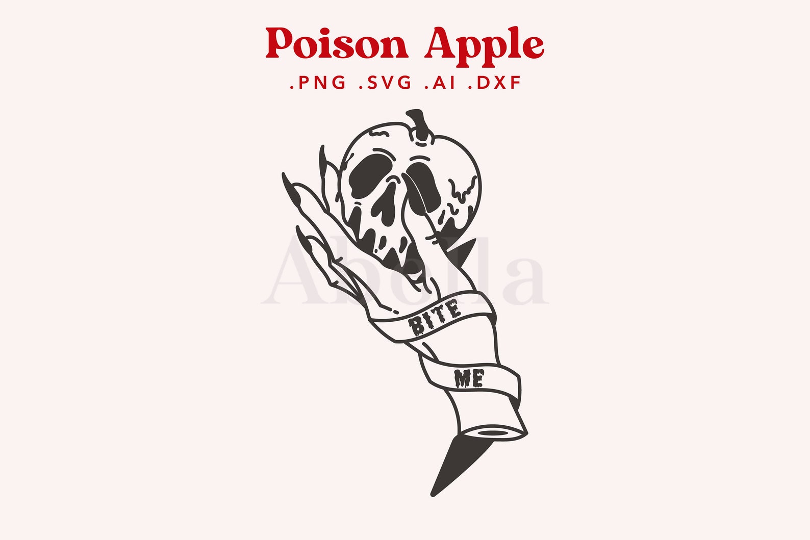 Poison Apple SVG FILE Bite Me SVG Halloween Cut Files Etsy