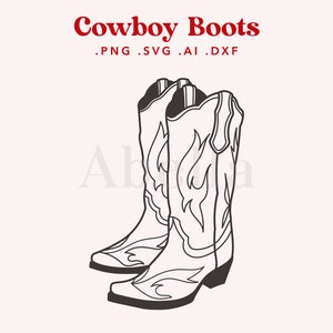 Cowboy Boots SVG FILE, Western SVG, Cowgirl Boots, Cut Files Cricut, Silhouette, svg