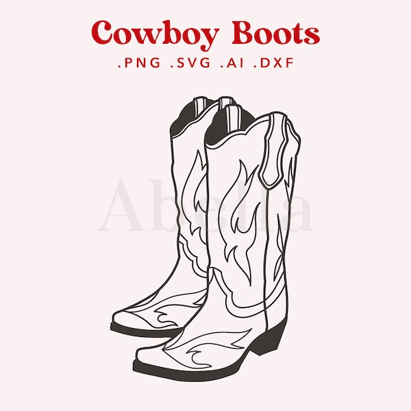 Cowboy Boots SVG FILE, Western SVG, Cowgirl Boots, Cut files cricut, silhouette, svg