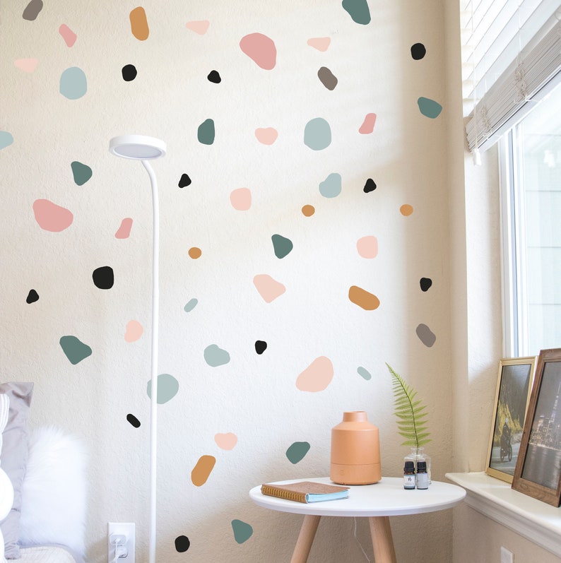 Terrazzo Wall Decals / Stones Wall Sticker / Multi Colored Etsy
