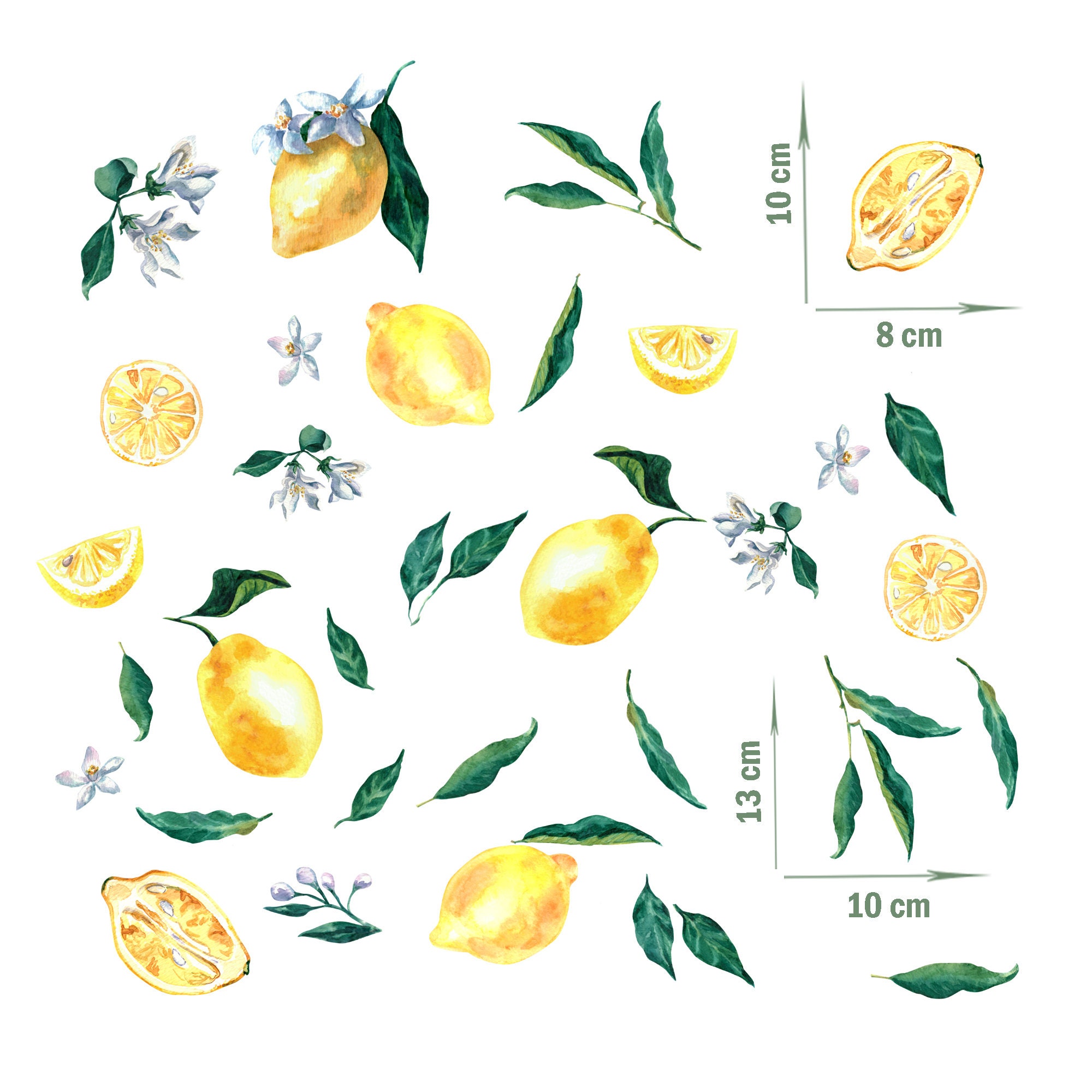 Lemon wall decals for kitchen living room nursery / Etsy