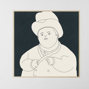 Man caricature line drawing, Minimalist drawing, Printable line art drawing for instant download, Male body sketch, 30x30 drawing wall art