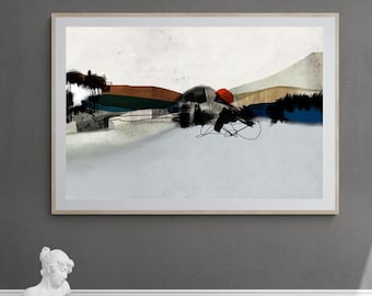 Impresión de paisaje abstracto: decoración de pared moderna (descarga digital)