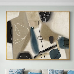 Large abstract printable painting for instant download, Large abstract wall art print with neutral tones, 40x30, 30x30 abstract art