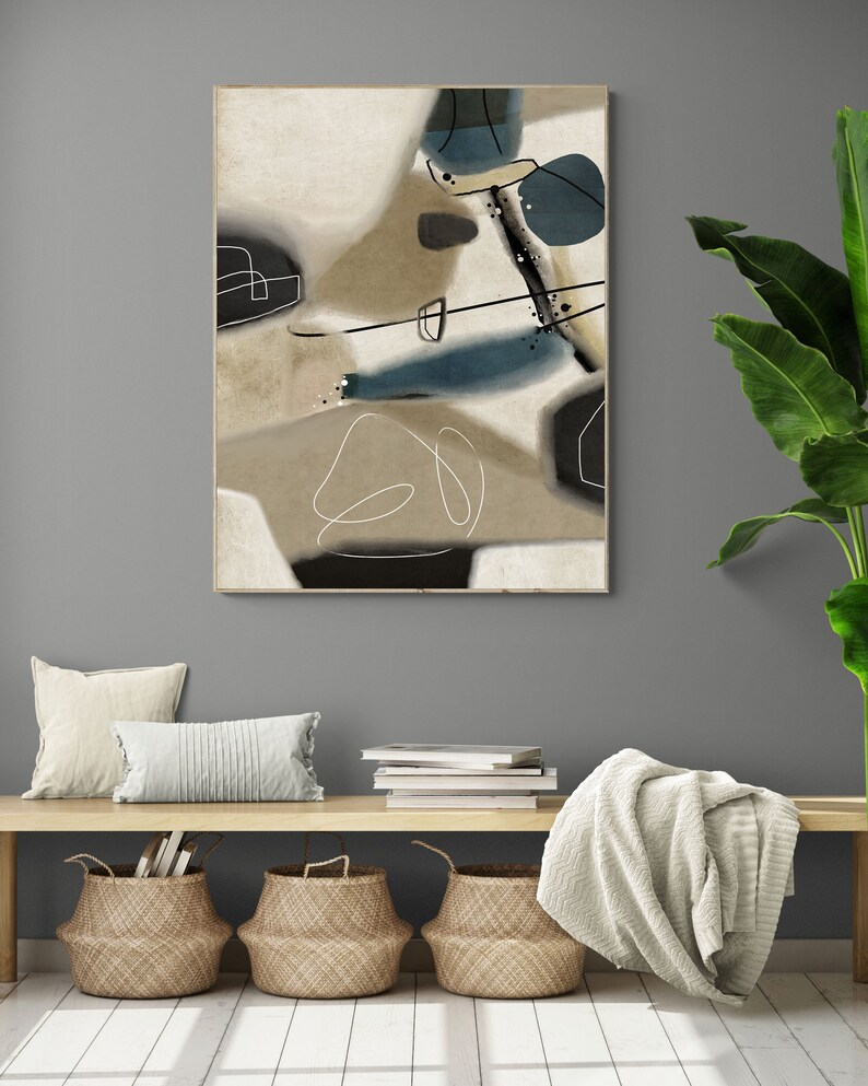 Large Abstract Printable Painting for Instant Download, Large Abstract Wall Art Print With ...