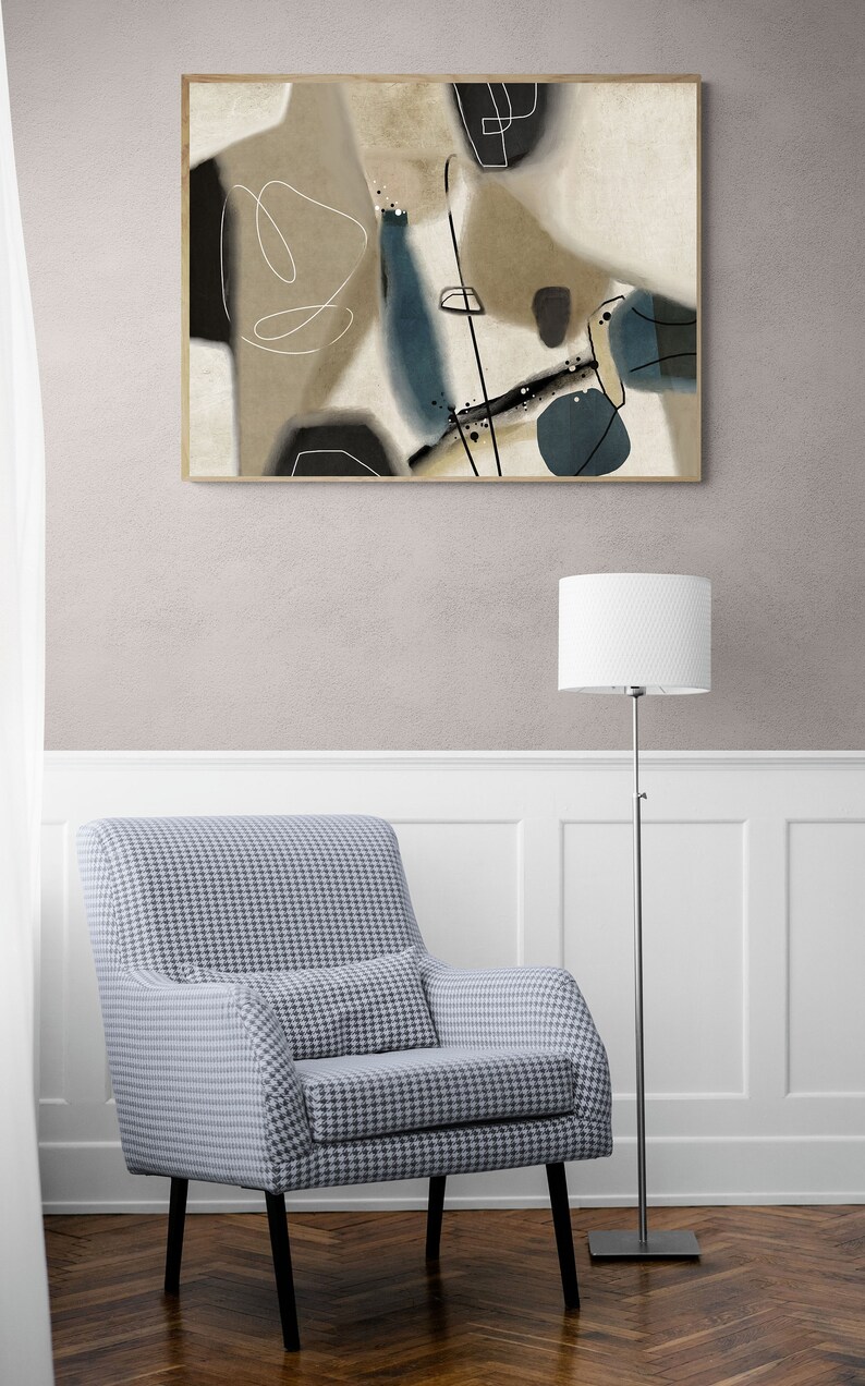 Large Abstract Printable Painting for Instant Download, Large Abstract Wall Art Print With ...