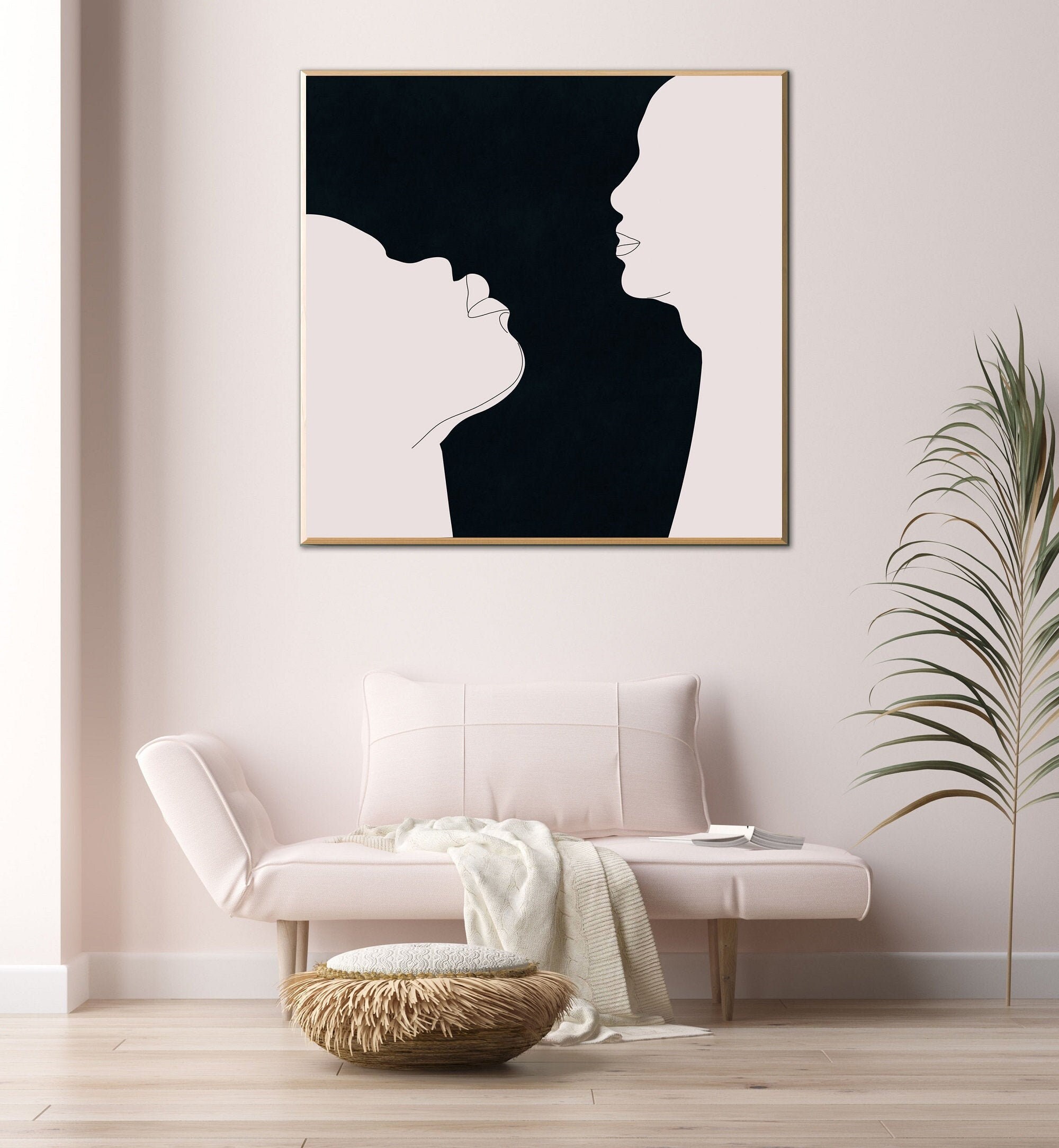 Black and White Face Drawing Wall Art Printable Face Drawing | Etsy