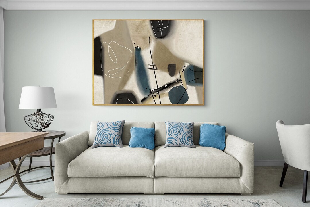 Large Abstract Printable Painting for Instant Download, Large Abstract Wall Art Print With ...