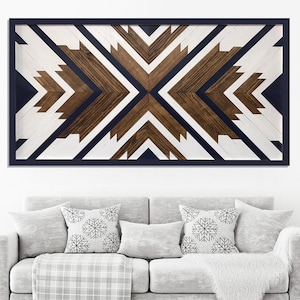Geometric Wood Wall Art | Modern Farmhouse Wood Wall Art - Rustic Wood Wall Art | Vintage  Geometric Wood Wall Art