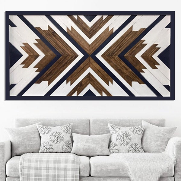 Geometric Wood Wall Art | Modern Farmhouse Wood Wall Art - Rustic Wood Wall Art | Vintage  Geometric Wood Wall Art