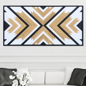 Geometric Wood Wall Art | Modern Farmhouse Wood Wall Art - Rustic Wood Wall Art | Vintage Geometric Wood Wall Art