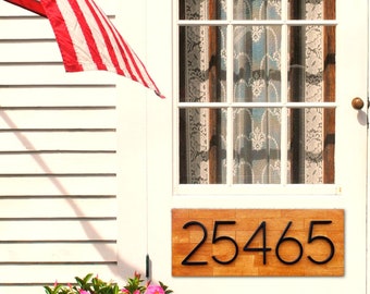 Horizontal Address Sign | address plaque | house numbers | wood address home sign | Wooden Farmhouse Number Sign | Modern Floating Numbers