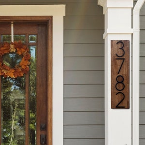 The Best Home Sign | Vertical Address Sign | Address plaque | House number | Wood Address home sign | wooden Number Sign | Custom Wood Sign