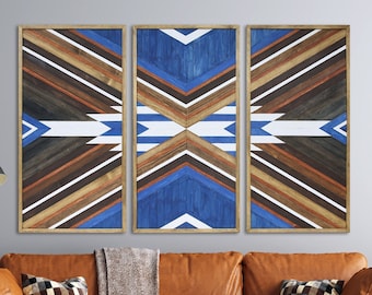 Arte de pared de madera, Arte de pared de madera recuperada, Marco de madera grande Arte de pared, Arte de pared de madera Grande, Arte de pared de madera geométrica, Arte de pared de madera blanca, Regalo.
