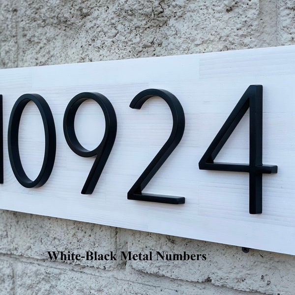 Placa de número de casa moderna, signo de número, números de dirección de madera, signo de dirección, signo de cabaña de playa, placa de número de casa, placa de número de casa