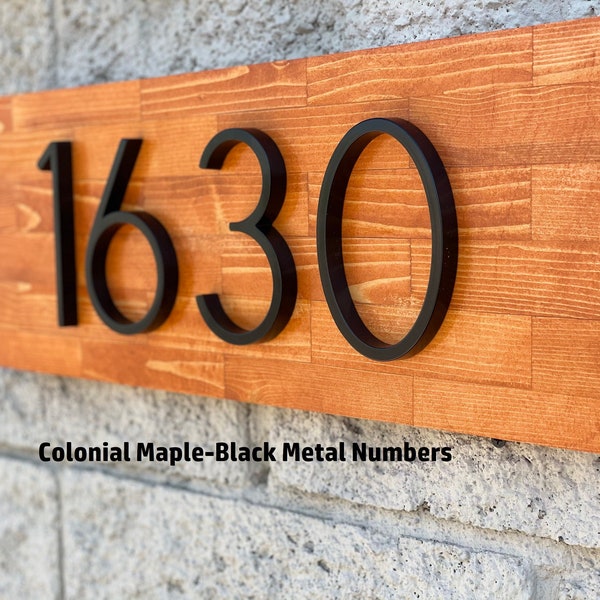 Horizontal Address Plaque, House Number Sign, Wood Number Sign, Modern House Numbers, Address Sign, Mother's Day Gift. Number Sign, Gift