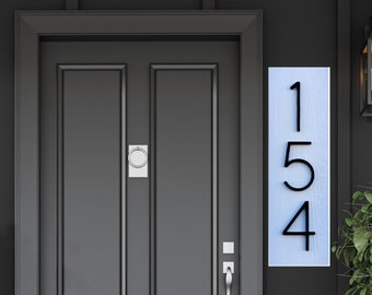 House Number Sign, Vertical Address Numbers, House Number Plaque, Modern Address Sign, Wooden Address Plaque, Custom Address Sign