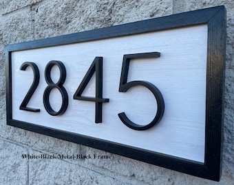 House Number Plaque - House Number Sign Horizontal, Street Number Sign, Wood Number Plaque, Address Numbers, Wood Plaque Outside House Sign