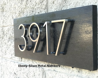 Modern Floating Number Wood Address Sign For Home or Office, Home Wood Address Sign, Modern House Numbers, House Warming gift, New Home Gift