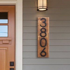 Vertical Address Plaque, Wood Address Plaque, Number Address Sign, Address Numbers, House Number Plaque, House Number Sign - House Plaque