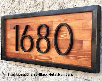 House Number Plaque - House Number Sign Horizontal, Street Number Sign, Wood Number Plaque, Address Numbers, Wood Plaque Outside House Sign