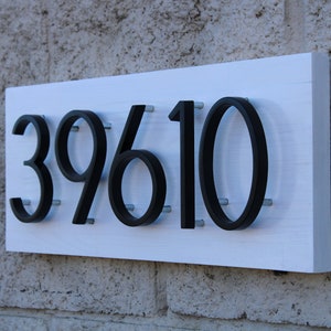 Horizontal Address Plaque, House Number Sign, Wood Number Sign, Modern Floating Numbers, Address Sign, Farmhouse, gift for her, personalized