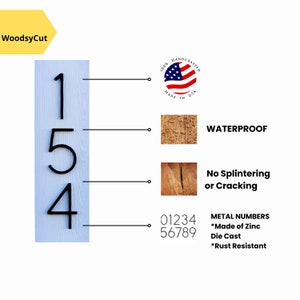 House Number Sign, Vertical Address Numbers, House Number Plaque ...
