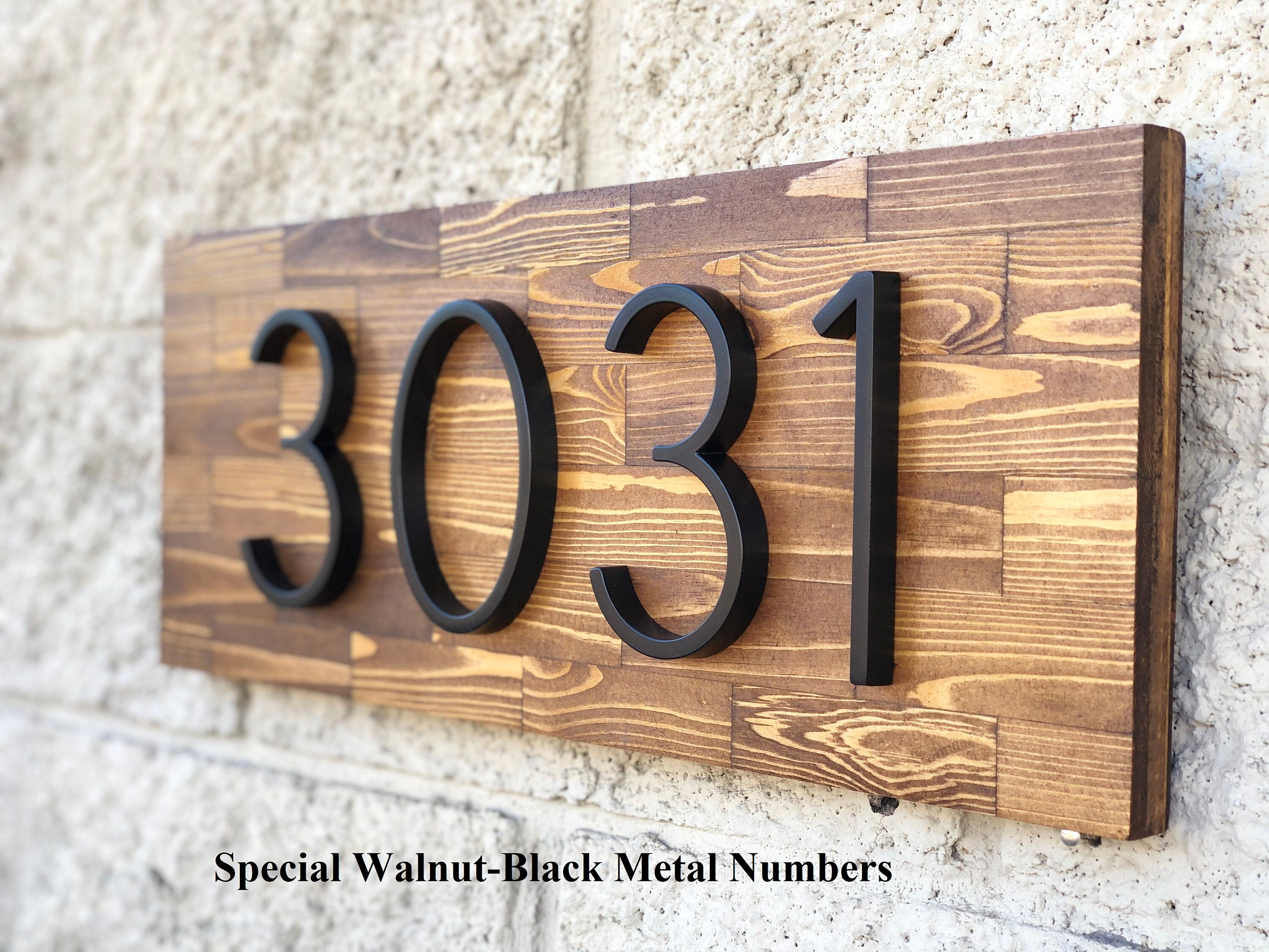 House Number Plaque Number Sign Wood Address Numbers Etsy