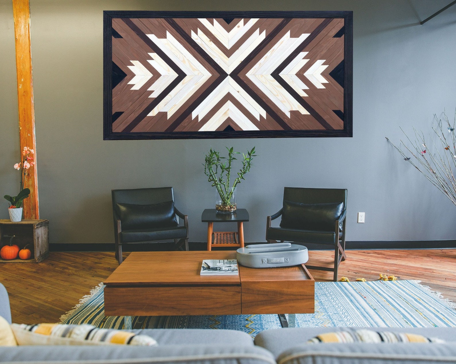 Brixon Geometric Wood Wall Art Wood Wall Art Reclaimed Wood Etsy