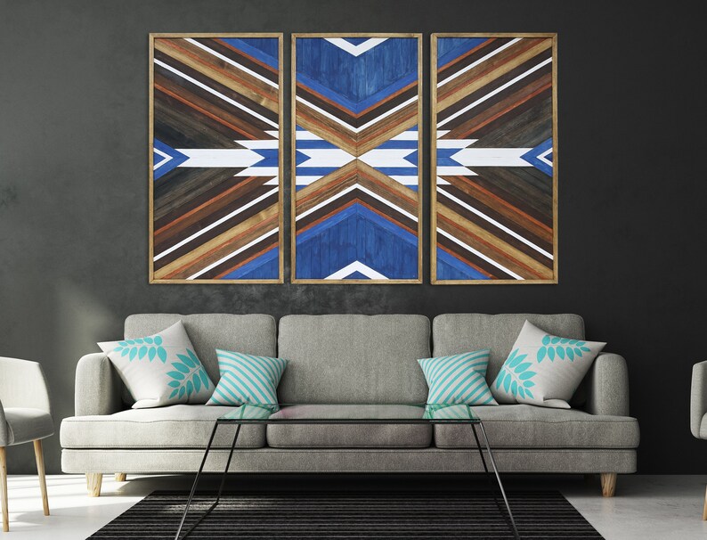 Wood Wall Art Modern Vintage Wood Wall Art Rustic Wood Etsy