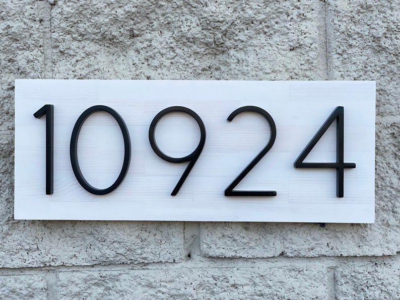 Moderne Hausnummer Plakette, Nummernschild, Holz Adressnummern, Adressschild, Strand Cottage Schild, Hausnummer Plakette, Hausnummer Plakette Bild 3